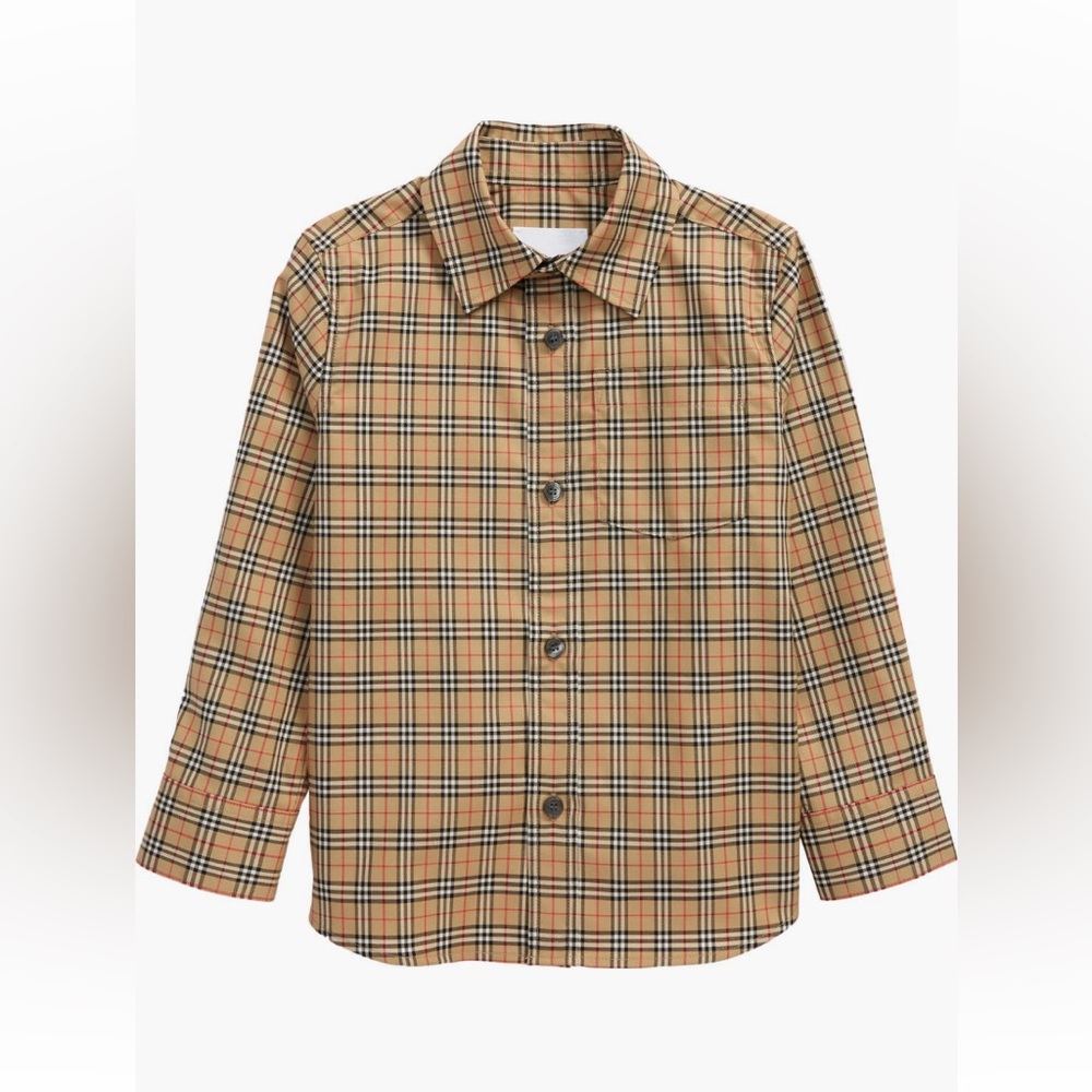 Burberry Kids' Owen Check Stretch Cotton Shirt (Toddler, Little Boy & Big Boy)